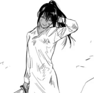 🖤 mujer, espada, monocromo, anime, manga, luchador, acción whatsapp sticker