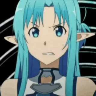 ❄️ Asuna Yuuki Sword Art Online アニメ, 女の子, アスナ, ソードアート・オンライン, 怒り telegram sticker