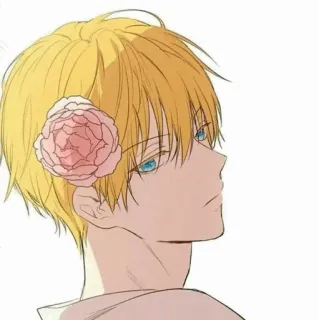 🌻 Anime, Nhân vật, Hoa, Nghệ thuật, Tóc vàng, Chân dung telegram sticker