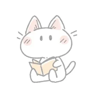 🌷 chat, lecture, livre, mignon, animal whatsapp sticker