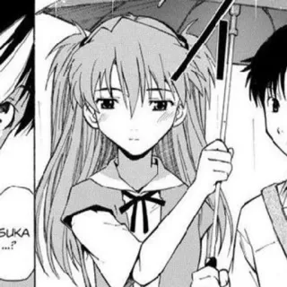 👾 SUKA...? anime, girl, umbrella, manga, comic, russian telegram sticker