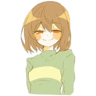 😏 Chara Undertale anime, smile, character, game, villain telegram sticker