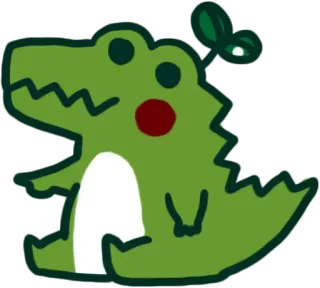 👈 aligator, buaya, kartun, binatang, imut, hijau telegram sticker