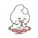 😋 schattig, dier, cartoon, konijntje, konijn, eten telegram sticker