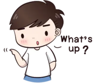 💁 What's up? desenho animado, menino, fofo, saudação telegram sticker