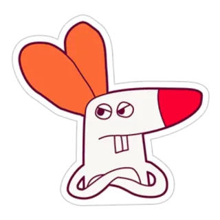😒 rabbit, cartoon, animal, sticker, bunny, funny, illustration whatsapp sticker