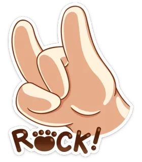 🤘 Rock! Рок-н-ролл, Жест, Рука, Музыка, Следы лап telegram sticker