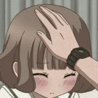 🖤 Anime, Dziewczyna, Klepanie po głowie, Słodkie, Rumieniec telegram sticker