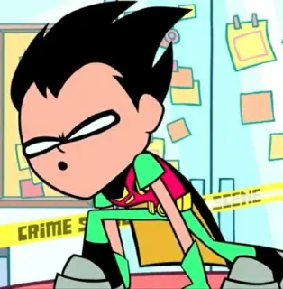 ✨ Robin Teen Titans Go! CRIME SCENE Robin, Teen Titans, Plaats delict telegram sticker