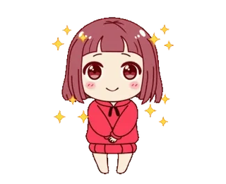 ✨ Anime meisje, Chibi, Schattig, Glitter telegram sticker
