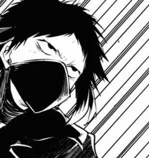 🖤 Akutagawa Bungou Stray Dogs anime, manga, black and white, character, Akutagawa, Bungou Stray Dogs telegram sticker