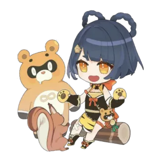🤗 Xiangling Genshin Impact Anime, Chibi, Genshin Impact, Xiangling, Videojuego telegram sticker