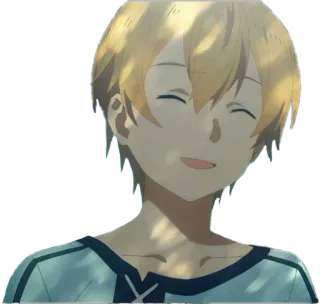 😅 Eugeo Sword Art Online animé, dessin animé, souriant, blond, Eugeo, Sword Art Online, personnage whatsapp sticker