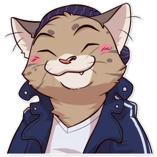 ☺️ chat, animé, mignon, autocollant, animal, dessin animé telegram sticker