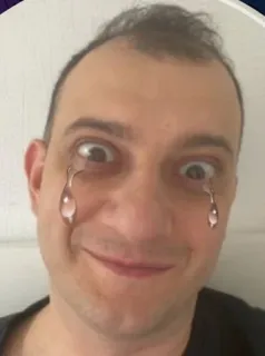 🤡 Mann, Tränen, emotional, Gesicht, Porträt, weinen, lustig telegram sticker