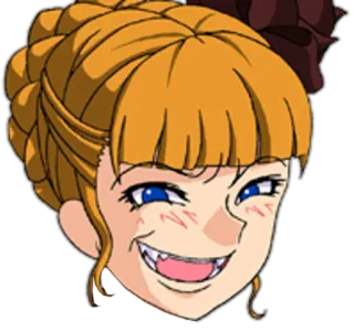 😝 Anime, Cartoon, Charakter, Mädchen, Gesicht whatsapp sticker