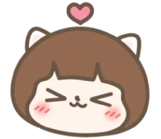 🥰 gato, fofo, kawaii, coração, desenho animado, animal telegram sticker