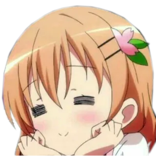 ☺️ 动漫女孩, 可爱, 贴纸, 脸红, 樱花, 花 telegram sticker