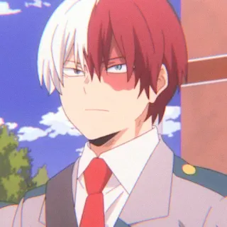 🌷 Shoto Todoroki My Hero Academia Anime, Manga, Karakter, Seragam sekolah, Cowok anime telegram sticker