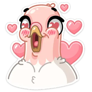 🥰 burung, cinta, hati, kartun, hewan telegram sticker