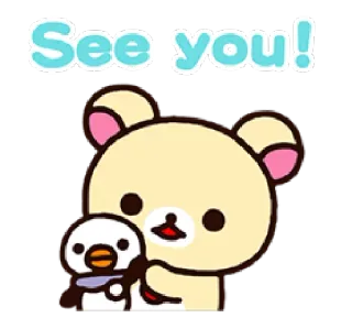 👋 See you! หมี, เพนกวิน, น่ารัก, ทักทาย, ลาก่อน telegram sticker
