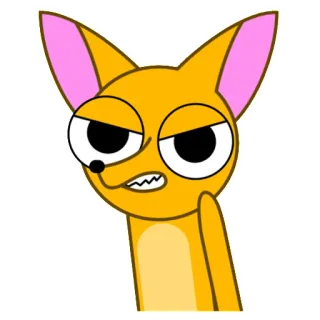 😡 volpe, cartone animato, animale, adesivo, giallo, illustrazione telegram sticker