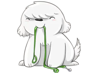 🐶 hond, huisdier, riem, cartoon, dier telegram sticker