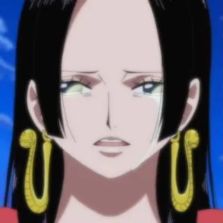 😿 Boa Hancock One Piece Anime, Chorando, Mulher, Triste, Mangá telegram sticker