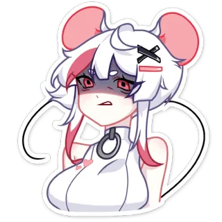 😳 Anime, Pegatina, Ratón, Lindo, Dibujo animado, Personaje, Chica telegram sticker
