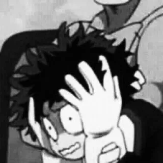 🎱 Izuku Midoriya My Hero Academia Anime, My Hero Academia, Izuku Midoriya, MHA, Deku, impactado, preocupado telegram sticker