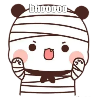 🤪 bhooooo mignon, animal, panda, dessin animé, expression, en colère, bandé whatsapp sticker