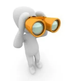 👓 binoculars, looking, searching, white figure telegram sticker