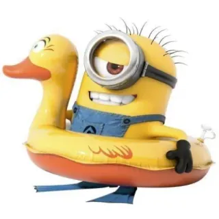 😜 Minion Minion, Kartun, Bebek, Kuning, Ban pelampung telegram sticker