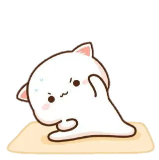 💪 кот, милый, стикер, каваи, животное, смешной, мем, жест telegram sticker