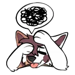 😣 agotado, frustrado, perro, animal, dibujo animado, estrés, confusión telegram sticker