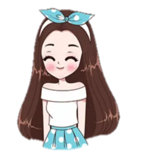 😚 desenho animado, menina, mulher, bonito, kawaii, anime telegram sticker