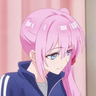 🐻 Anime, Mädchen, Pinke Haare, Süß, Schuluniform telegram sticker