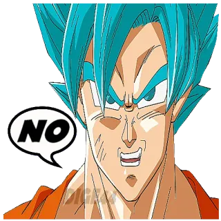 👎 Goku Dragon Ball NO goku, dragon ball, anime, manga, no, rifiuto, sticker whatsapp sticker