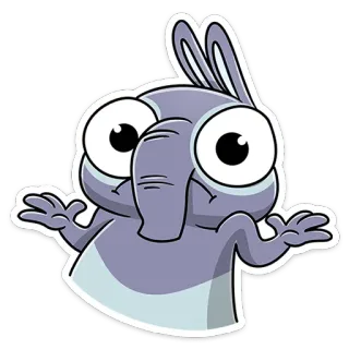 🤷‍♂ Dibujo animado, Animal, Divertido, Tonto, Lindo, Personaje, Ojos grandes telegram sticker