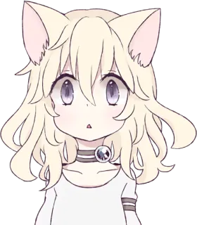 White Cat Girl :: @line_stickers telegram stickers