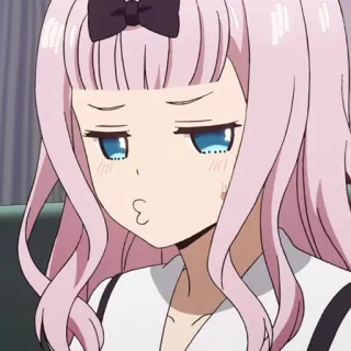 💜 Chika Fujiwara Kaguya-sama: Love Is War Аниме, Чика, Чика Фудзивара, Кагуя-сама, Любовь это война, Розовые волосы telegram sticker