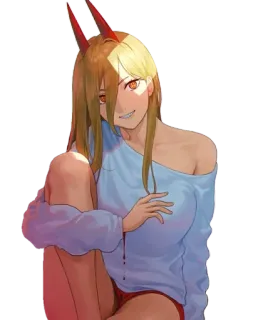 😈 Power Chainsaw Man anime, manga, cartoon, demon, illustration telegram sticker