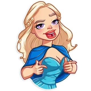 😉 Daenerys Targaryen Game of Thrones Daenerys Targaryen, Game of Thrones, Dessin animé, Fantaisie, Mère des Dragons, Personnage telegram sticker