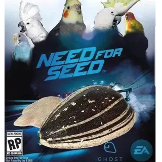 🏎 Need for Speed NEED FOR SEED parodie, jeu vidéo, oiseaux, graine, humour, EA Games telegram sticker