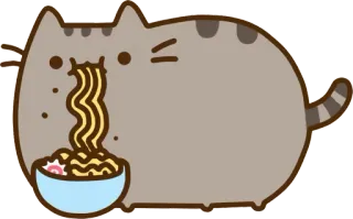 🍝 Pusheen Katze, Pusheen, Nudeln, Ramen, Essen, süß, kawaii telegram sticker