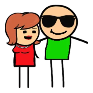 😎 漫画, カップル, 愛, 関係, Cyanide and Happiness telegram sticker