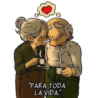 👫 PARA TODA
LA VIDA. любовь, пара, пожилые, навсегда, романтика, сердце telegram sticker