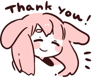 🙏 Thank you! grazie, carino, cartone animato, rosa, anime, kawaii telegram sticker