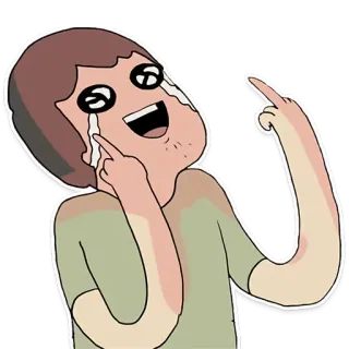 😒 doigt d'honneur, offensant, dessin animé, geste, personne, pleurs telegram sticker