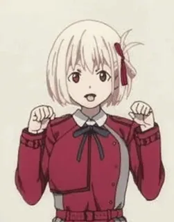😛 Chisato Nishikigi Lycoris Recoil アニメ, 女の子, リコリス・リコイル, 錦木千束, キャラクター telegram sticker